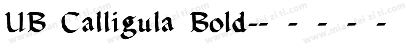 UB Calligula Bold字体转换